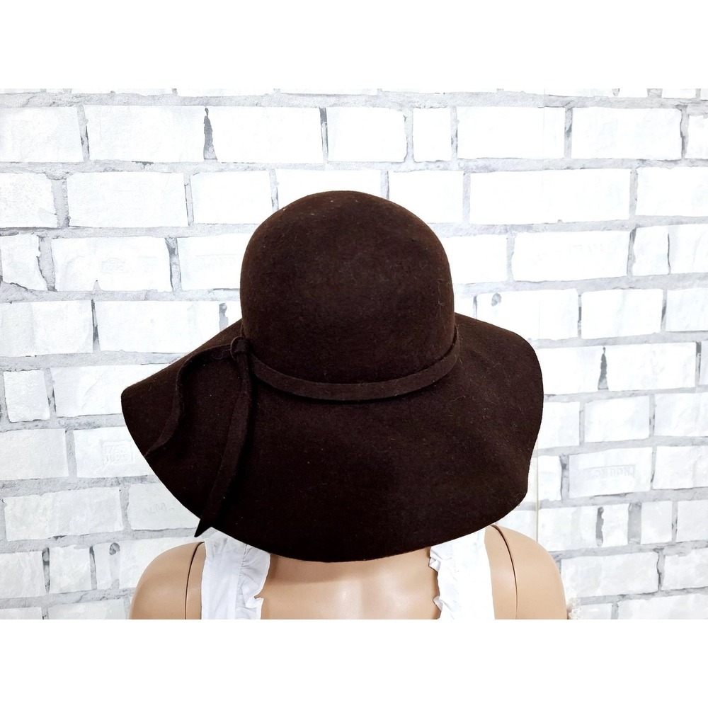 Floppy Cloche Hat Women's Vintage Style Bow Brown Fall Winter Dressy